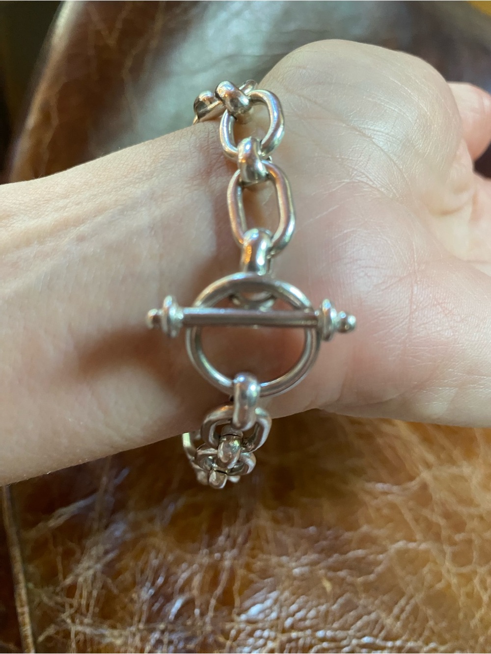 8” Sterling Silver 28g Chunky Oval Link Toggle Bracelet | Heavy 925 Chain - Picture 2 of 9